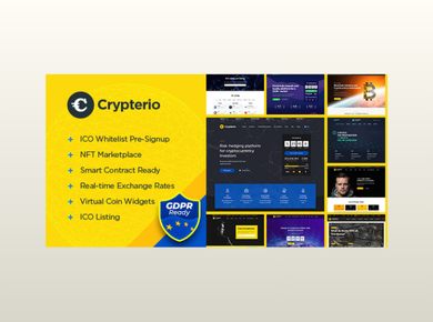 crypterio nft and crypto landing page wordpress theme