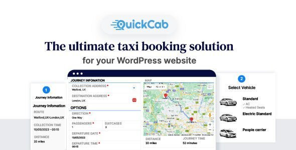 quickcab 1 2 8 woocommerce taxi booking plugin