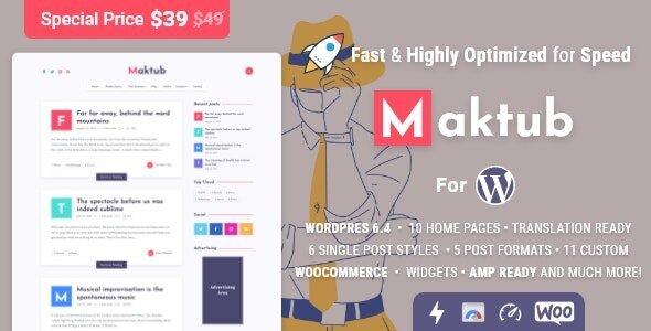 maktub 2 0 minimal lightweight blog for wordpress
