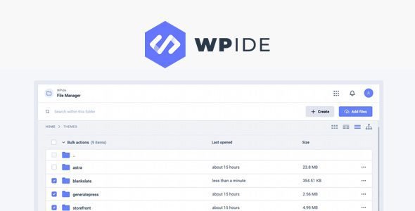 wpide premium 3.4.9 powerful file manager code editor for wordpress