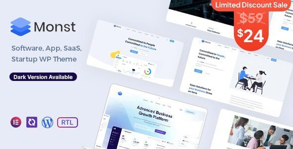 monst 1 2 1 saas startup wordpress theme